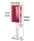 Beefed Up Locking EV Charger Weatherproof Enclosure Heavy Gauge Steel Floor Mount with measurements, Hot Pink XL size