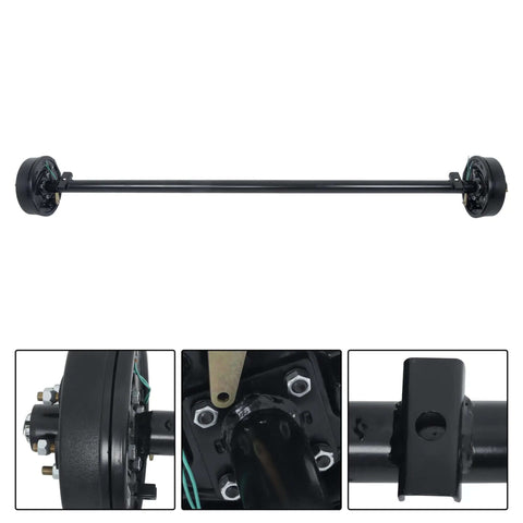 Heavy Duty 3500 Lb Trailer Electric Brake Axle With 5 Lug 4.5 Inch Bolt Pattern 85 Inch Hub Face And 70 Inch Spring Center