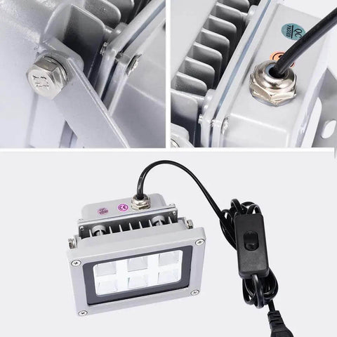 UV Resin Curing Light For 3D Printers With 360 Degree Rotating Solar Turntable 6x405nm LEDs showing wiring and details
