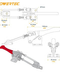 Technical diagram of 2 Pack Toggle Clamp Set With 1000 LB Holding Capacity 334 Adjustable 90 Degree Vertical U Bolt Latch.