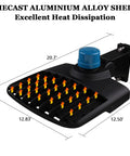 150W LED Parking Lot Light 21000 Lumens 5700K Daylight White with diecast aluminum shell and photocell, dimensions labeled