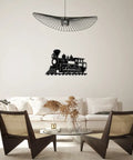 Vintage Steam Locomotive Metal Wall Art For Living Room Office And Apartment Black 16 Inch Dope Rustic Industrial Decor Sign