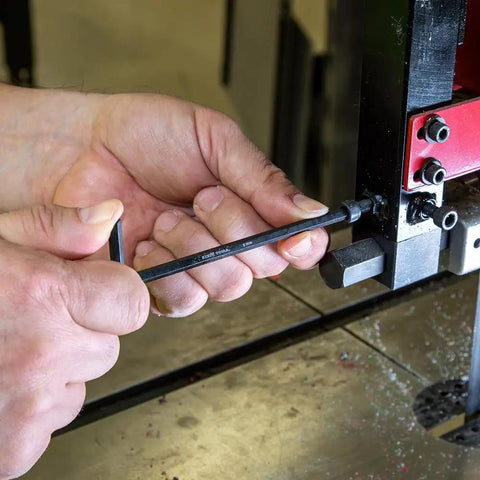 Using Heavy Duty 22 Piece Long Hex Key Set SAE And Metric Heat Treated L Style Allen Wrenches for precise adjustments.