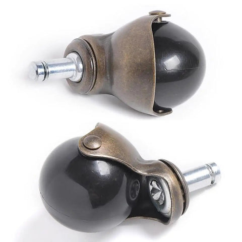 Heavy Duty Antique Ball Casters Deliver Hella Smooth Swivel Operation With Classic Brass Look built from tough steel and rugged plastic.