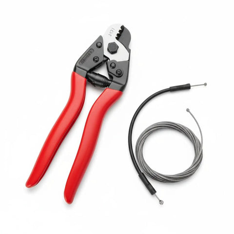 Beefy 8 Inch Wire Rope Cutter With Chrome Vanadium Steel Blade And Ergonomic PVC Handle, Lever Action Cable Cutter For Brake Cables, Clotheslines, Bike Cables, And More, Multi Function Cutting Pliers with coiled cable