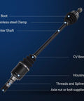 Front Pair CV Axle Shaft Assembly For Subaru Forester 2014 Early Build Before January 11 2014 Legacy 2010 2014 Outback 2010 2014 Driver And Passenger Side OE Quality Replacement black metal axle with labeled components
