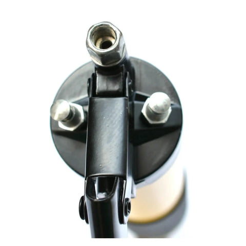 Top view of Heavy Duty Manual Grease Gun Hand Operated Oiling Tool With 10000 PSI Pump And 10 Inch Flex Hose Industrial Grade High Pressure Lubrication