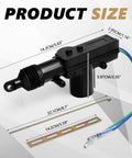 Two Wire 12V Power Door Lock Actuator Kit dimensions and components, Heavy Duty Universal Door Lock Actuators For Most Vehicles