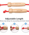 16 Ft Jump Rope for Kids With Adjustable Length, showcasing wooden handles and durable nylon for outdoor fun.