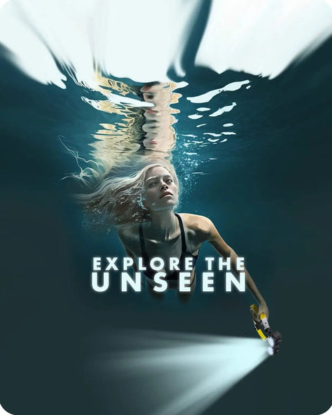 Underwater view of person exploring with DiveRig1 XL Diving Rig Bundle With Waterproof LED Lights for GoPro Hero in action.