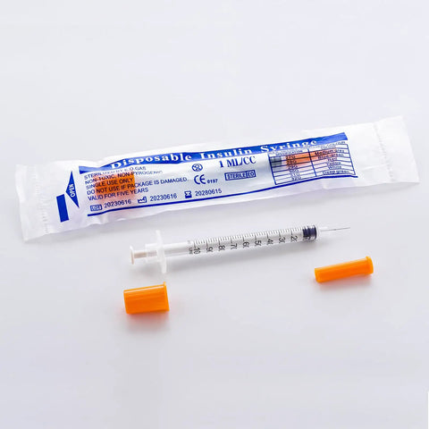 Dead On Accurate 31 Gauge 1cc Insulin Syringe With Sharp 5/16 Inch Needles Smooth Gliding Plunger U 100 Precision Dosing packaged with cap