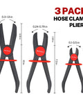Hose Pinch Off Pliers Set Straight 5.9 To 10 Inches Clamp Pliers For Flexible Fuel Lines Radiator Coolant Brake Hoses And Vacuum Lines Plastic Construction Not For Rigid Or High Pressure Lines shown with measurements