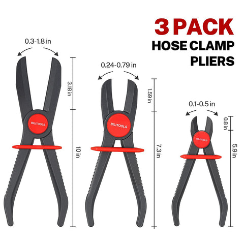 Hose Pinch Off Pliers Set Straight 5.9 To 10 Inches Clamp Pliers For Flexible Fuel Lines Radiator Coolant Brake Hoses And Vacuum Lines Plastic Construction Not For Rigid Or High Pressure Lines shown with measurements