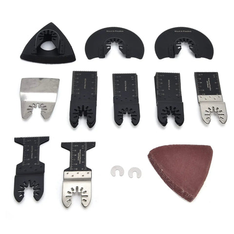 Workhorse Oscillating Saw Blades Kit For Multitool With High Carbon Steel Blades Quick Release Long Wavy Teeth Sandpaper Included