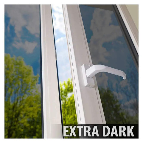 Window with Daytime Privacy Window Film For Heat Control And Mirror Silver Tint Very Dark Level 5 36 Inch By 24 Foot Roll applied.
