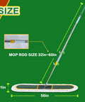 Heavy Duty Commercial Dust Mop For Hardwood Floors With Two Reusable Cotton Yarn Heads And Telescopic Stainless Steel Handle dimensions showing 56in by 11in mop head.