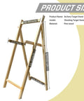 Backyard Archery Target Stand With Adjustable Heights And Ground Pegs, Sturdy Pine Wood shown in product size diagram