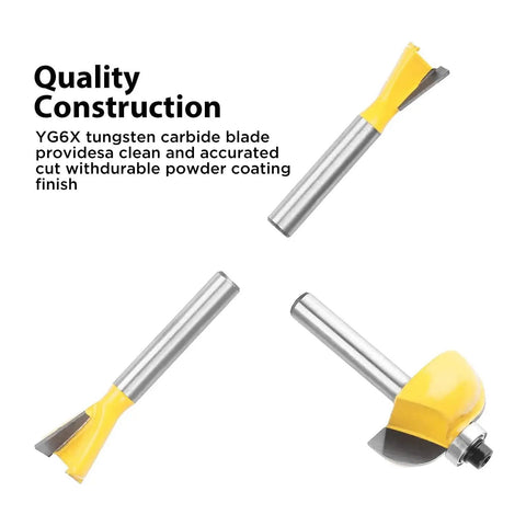 Pro Grade 24 Piece Router Bits Set With 1/4 Inch Shank And Carbon Steel C3 Alloy Blades For Professional Woodworking shown
