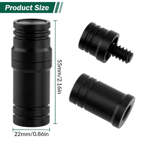 Pro Grade Joint Protector Set for Pool Cues 55mm length 22mm diameter, black design, shields shaft and joint threads