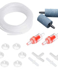 All In One 13 Ft Airline Tubing Aquarium Air Pump Kit With Air Stones Check Valves Suction Cups And Connectors For No Fuss Aeration Setup
