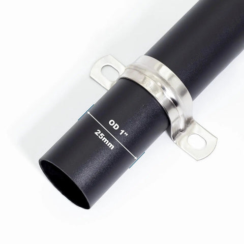 Stainless Steel SS304 Conduit Clamp U Bracket 2 Hole Heavy Duty Pipe Clip on 1 Inch OD black pipe