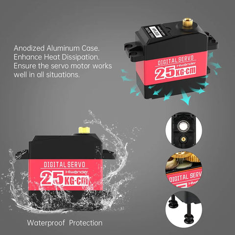 Heavy Duty 25Kg Digital Servo Motor with High Torque PWM and Full Metal Gear