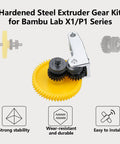 Beefed-Up Extruder Gear Kit For X1 And P1 Series With DLC Nano Coating Hardened Steel Dual Gear Aluminum Handle POM Gear