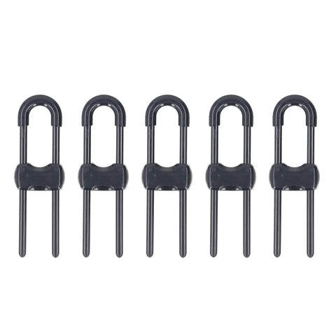 U Shaped Cabinet Locks Five Pack Durable Adjustable Latches for Kid Safe Home Kitchen Cabinets Drawers Keep Curious Kids and Pets Out