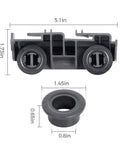 Dishwasher Lower Rack Carrier and Roller Kit Replacement dimensions illustration, including 5.1in length and 0.8in wheel size.