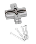 Folding Cabinet Door Hinges 180 Degree Zinc Alloy Invisible Hinges with screws for Corner Kitchen Cabinets Replacement Hardware