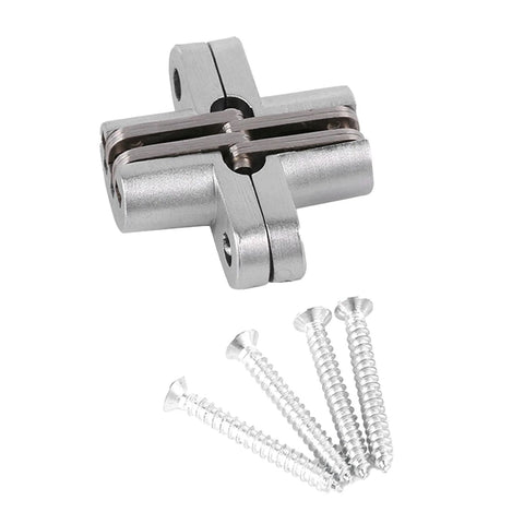 Folding Cabinet Door Hinges 180 Degree Zinc Alloy Invisible Hinges with screws for Corner Kitchen Cabinets Replacement Hardware