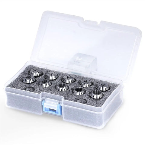 Collet Chuck Kit With ER16 Wrench For Lathe Holder, 1-10mm Precision Spring Chuck in clear plastic box with foam insert