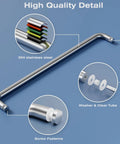 Knockout Finish Single Sided Shower Door Handle In Brushed Nickel showing high-quality 304 stainless steel details and components.