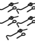 Beefy 5 Pack Swivel Hook And Eye Latches For Barn Gates Windows And Doors with black steel finish and screws for secure installation.