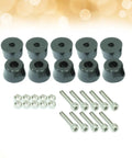 30 Pack Rubber Furniture Feet Bumpers with M4x30mm Hex Socket Screws and Nuts, black rubber and metal floor protectors set