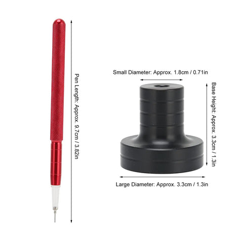 Watch Oiler Pen Pro Tool With Precision Oil Pin For Smooth Gear Movement, Includes Red Alloy Pen And Black Base