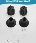 Two Piece Shower Knob With Matte Black Handle Flange Replacement For Verve Tub And Shower Faucets Hot And Cold Remodel Kit components.