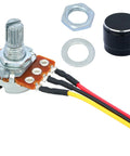 Three Pack 10K Ohm Linear Potentiometer Kit With WH148 3 Pin Variable Resistor, XH2.54 Connector Wires, 200Mm Lead, Knob Caps, For Audio Equipment, Lighting Control, DIY Electronics Projects
