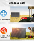 800 Watt Mono Solar Panel Kit With Two 400W Modules, 31V System For 12 And 24V Setups, 9.84 Ft lead cables in shaded yard