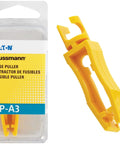 Heavy Duty Yellow Plastic ATC And ATM Automotive Fuse Puller in packaging, three way tool for easy fuse removal in vehicles.