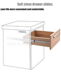 Beefy 16 Inch Drawer Slides Six Pairs Side Mount Ball Bearing Rails For Cabinet Wardrobe Dresser And Kitchen Use 100 Lb Load Capacity Heavy Duty Sliders With Screws Included And Durable Cold Rolled Steel Build showing installation on cabinet