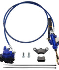 Rear And Front Hydraulic Brake Assembly Kit Bolt On With Caliper Master Cylinder Disc Rotor And Brake Pads For Go Kart Golf Cart ATV Blue Fits 50cc To 200cc Quad Bikes