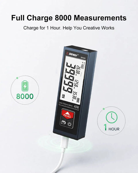 Ultra Compact Laser Distance Meter 196 Ft Range With Jumbo Lcd Screen Usb C Rechargeable Pocket Tape Measure Replacement For Tradesmen And Weekend Warriors Hauling Tools On The Job Site Daily