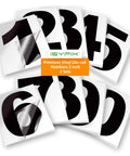 Black Vinyl Address Numbers Stickers 2 Inch Self Adhesive Premium Die Cut Pre Spaced Two Pack For Mailbox Signs Windows Doors Cars Trucks Homes Businesses Indoor Outdoor Use.