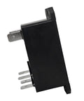 Side view of Beefy 12V DC 30A High Power DPST NO Relay Chassis Mount General Purpose Pack Of 2, black casing with metal terminals visible.