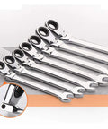 Workhorse Ratchet Socket Wrench Set With Spanners, Hand Tool Kit For Car Repair, Adjustable And Durable Chrome Spanner Set In Blue