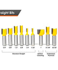 Pro Grade 1/2 Inch Shank Router Bit Set, 70 Piece Carbide Kit For Woodworking, Straight bits in various sizes