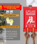 8 Pack Fire Blanket Set 40x40 Inches Fireproof Fiberglass Emergency Safety Blanket with gloves and hooks in red bag