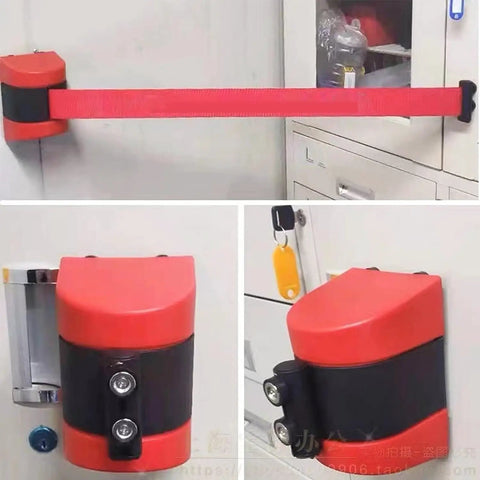 Heavy Duty Wall Mounted Retractable Barrier With 16 Foot Magnetic Safety Belt For Crowd Control And Fast Line Setup Crafted From Premium Abs Housing That Holds Up Like A Champ And Runs Dead Smooth Daily