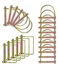 20 Piece D Shape And Square Cotter Pin Set For Metalworking With Rust Resistant Color Plated Finish, Quick Release Safety Latch Kit For DIY Projects, Pro Grade Gear For Machinery, Automotive And General Maintenance, assorted pins shown